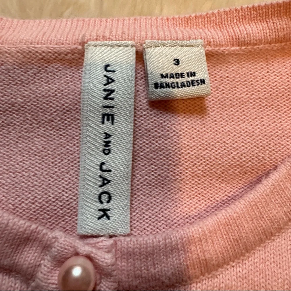 Janie and Jack Pink Knit Cropped Cardigan